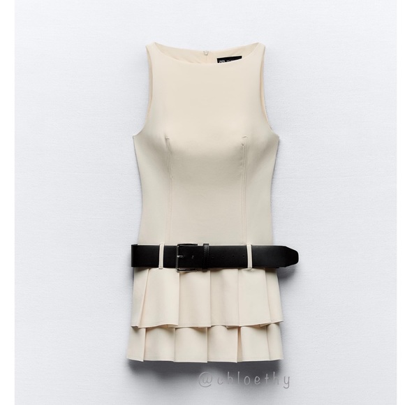Zara BELTED BOX PLEAT JUMPSUIT DRESS - Picture 6 of 14